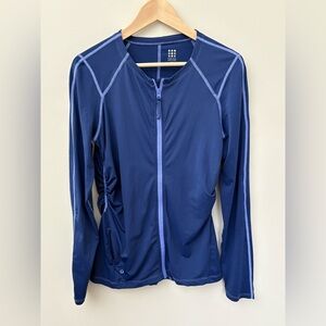 Title Nine Svelte Sunbuster Full Zip Long Sleeve Blue Size Small